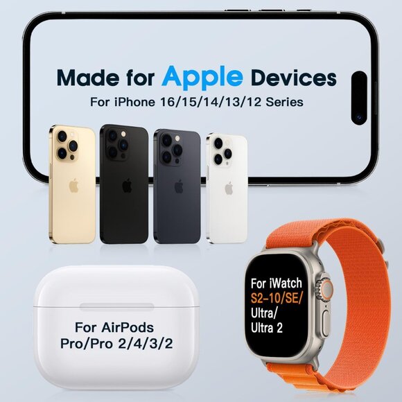 3-in-1 Charging Station Compatible with MagSafe for iPhone 16/15/14/13/12, Wirel - Picture 4 of 6